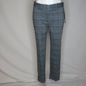 Vince Camuto Black Blue Houndstooth Pants New NWT 30" Women's 6